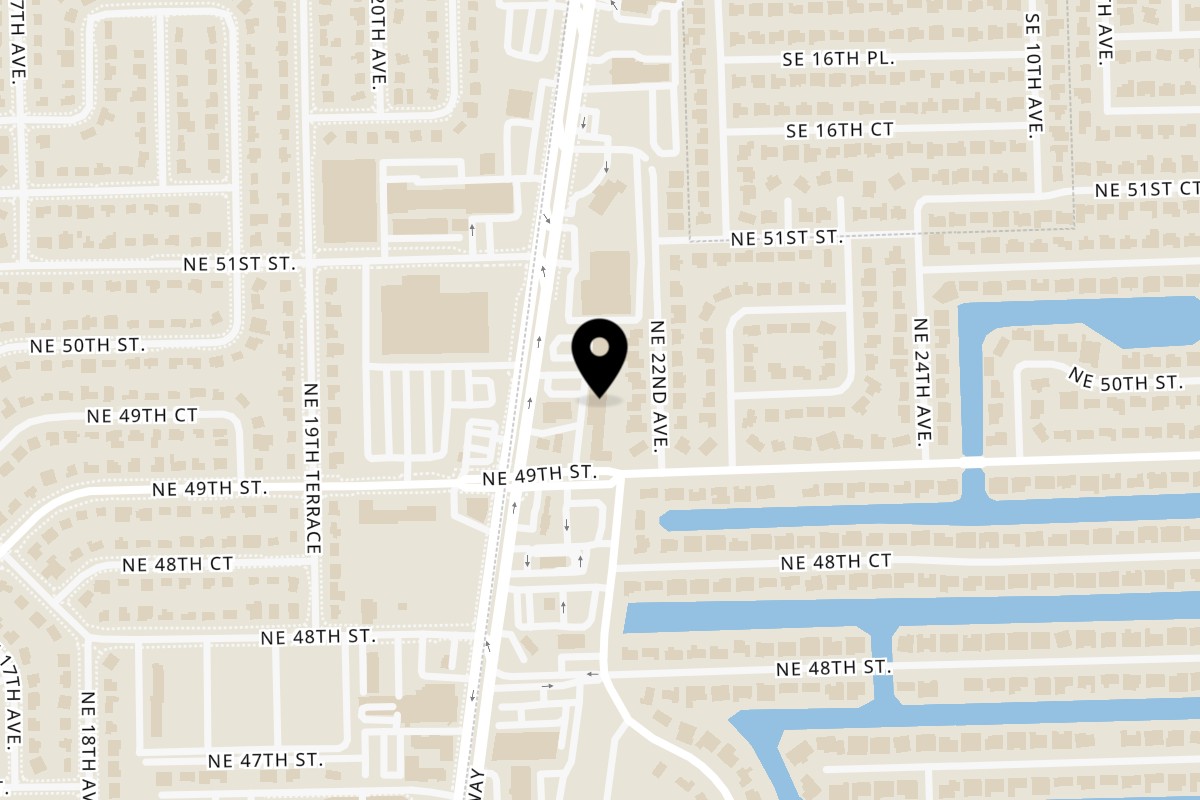 Map showing the location of La Cubana Mexicana on 5022 N Federal Hwy in Lighthouse Point